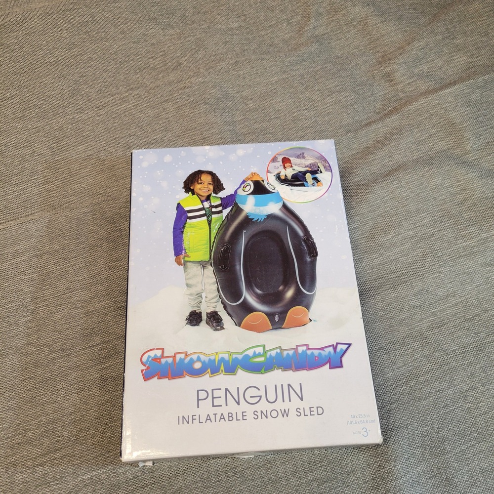 SnowCandy Penguin Inflatable Snow Sled PVC Cold Resistant Tube SC3010PG 40in
